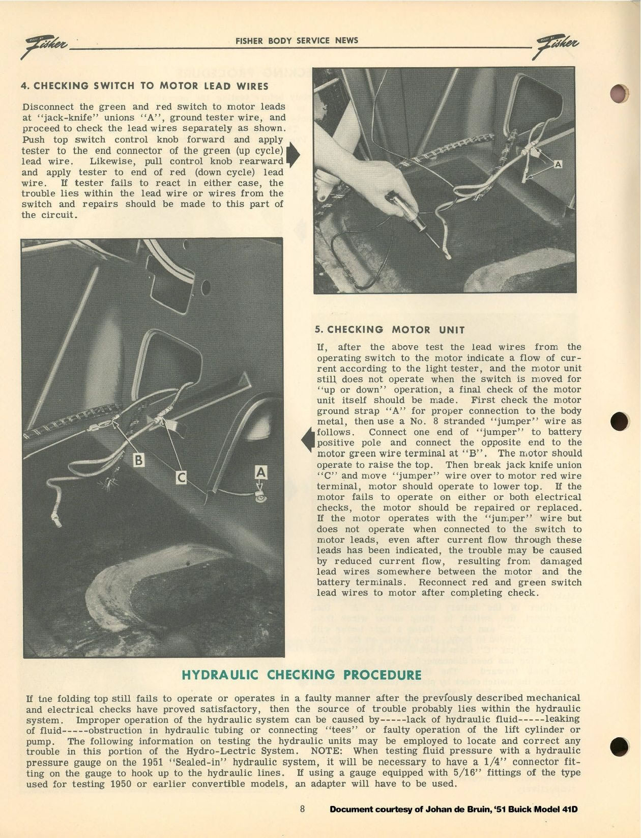 1951 Oldsmobile Convertible Top Foldout Page 6